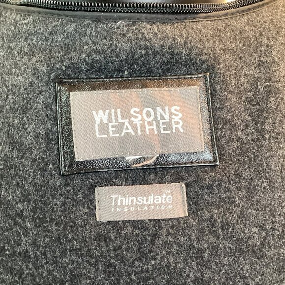 Wilsons Leather Moto Bomber Mens 3X Genuine Leather Jacket Wool Thinsulate Insul - Picture 16 of 16